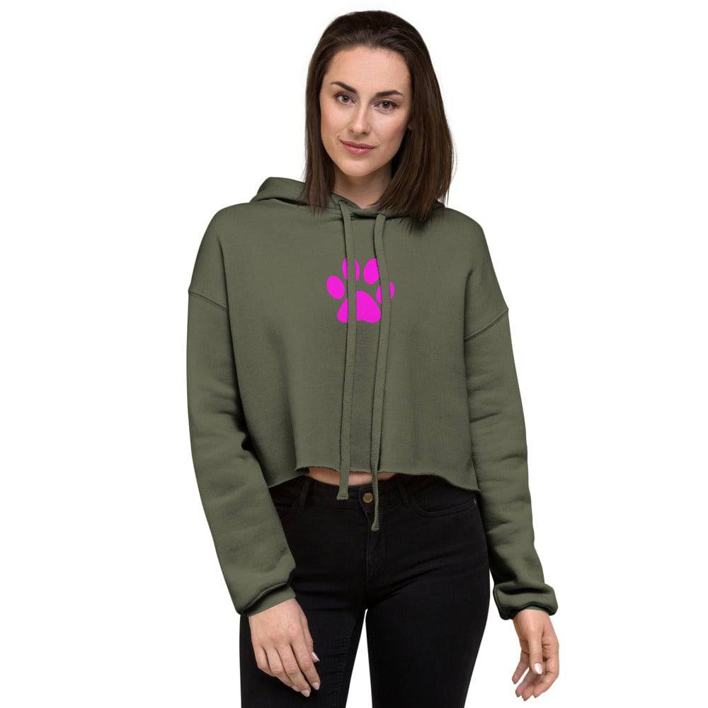 Crop Hoodie/Pet Print Fushia - Enet Images