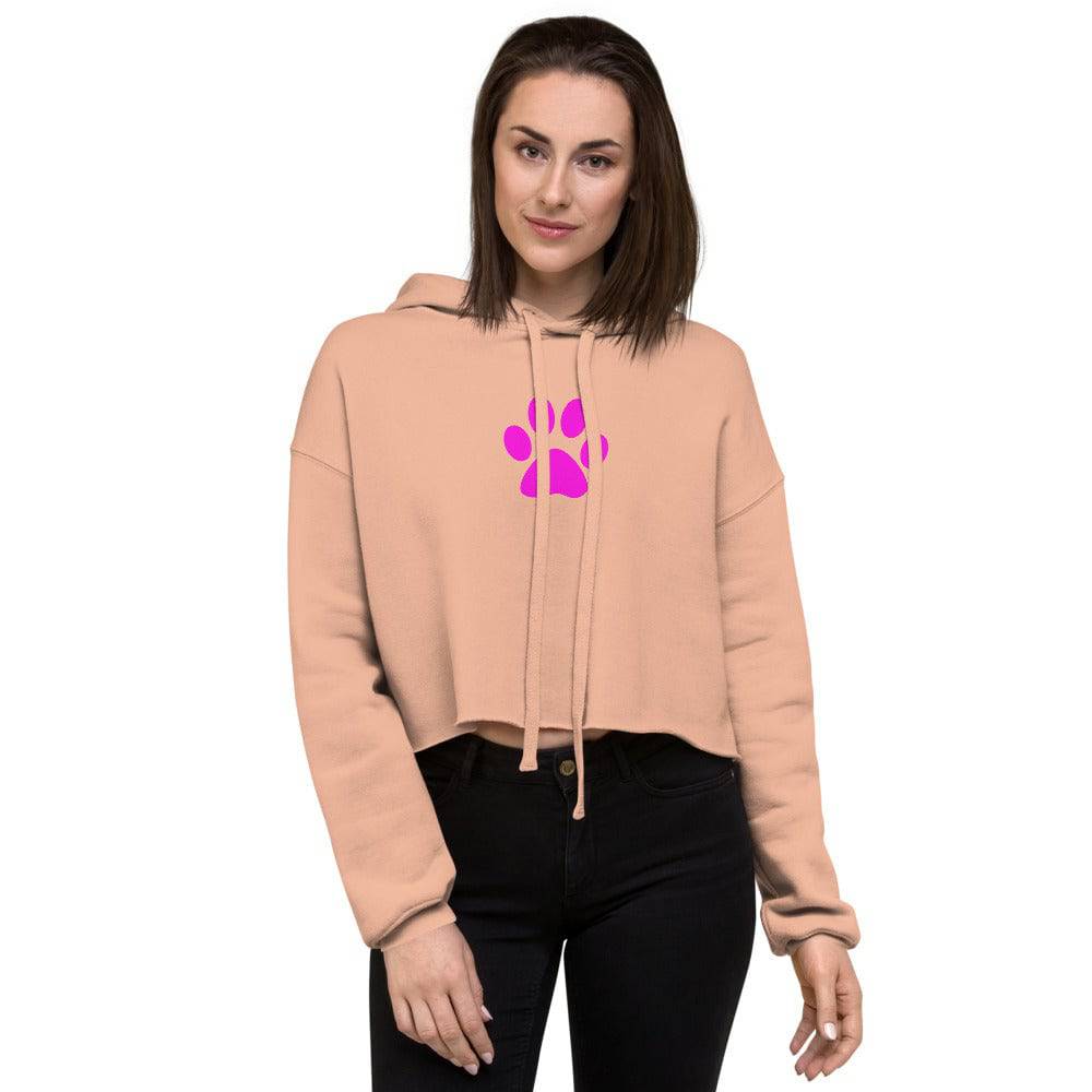 Crop Hoodie/Pet Print Fushia - Enet Images