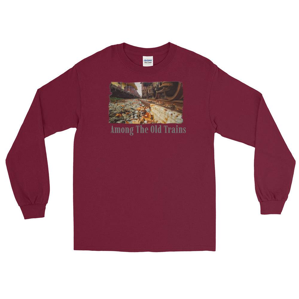 Men’s Long Sleeve Shirt/Among The Old Trains - Enet Images