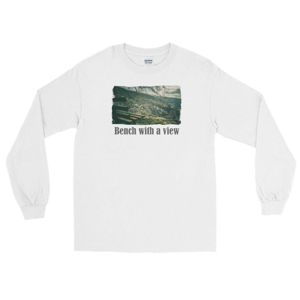 Men’s Long Sleeve Shirt/Bench With A View/Personalized - Enet Images