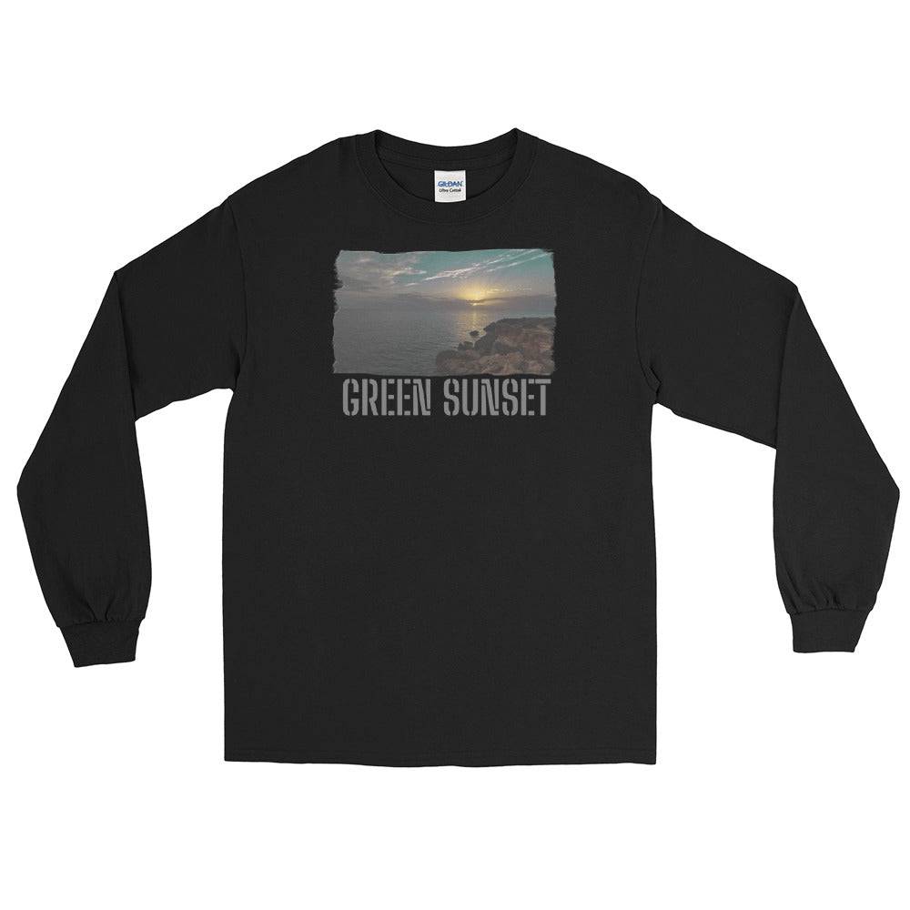 Men’s Long Sleeve Shirt/Green Sunset/Personalised - Enet Images