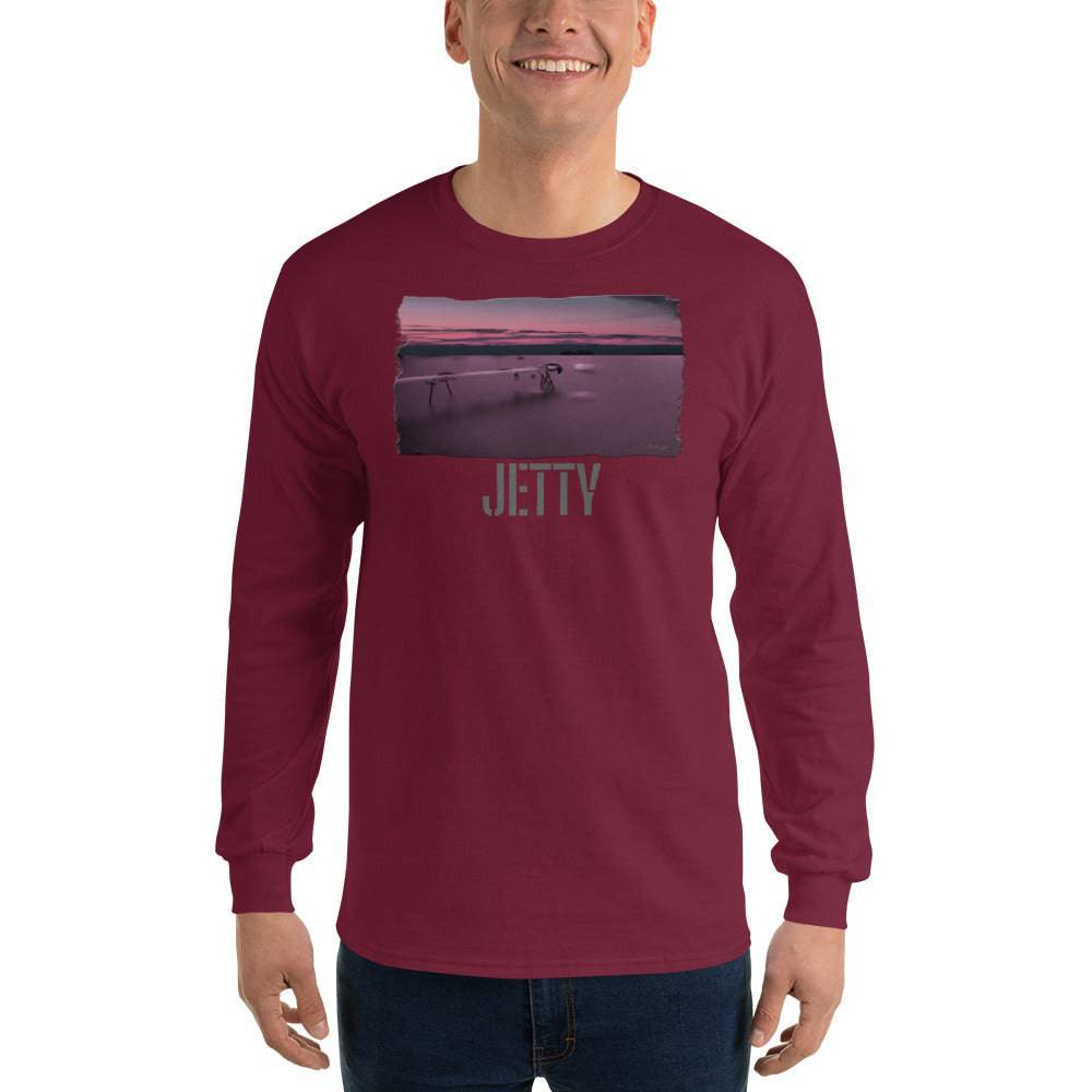 Men’s Long Sleeve Shirt/Jetty Against The Ocean/personalised - Enet Images