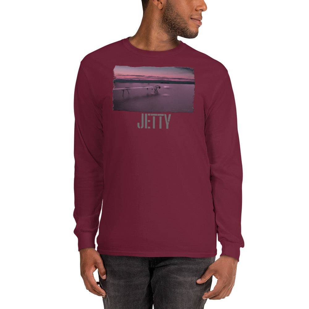 Men’s Long Sleeve Shirt/Jetty Against The Ocean/personalised - Enet Images