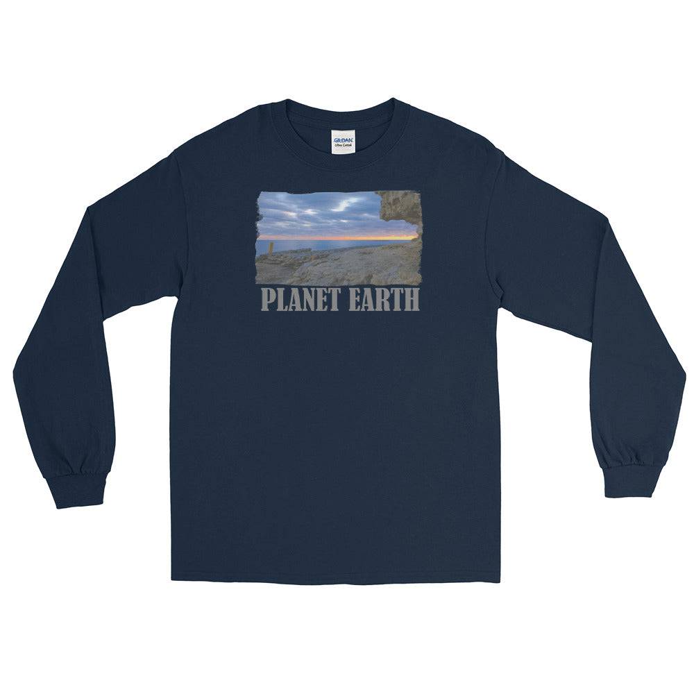 Men’s Long Sleeve Shirt/Planet Earth Divide/Personalised - Enet Images