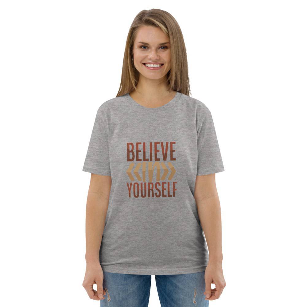 Unisex organic cotton t-shirt/Believe-In-Your-Shelf - Enet Images