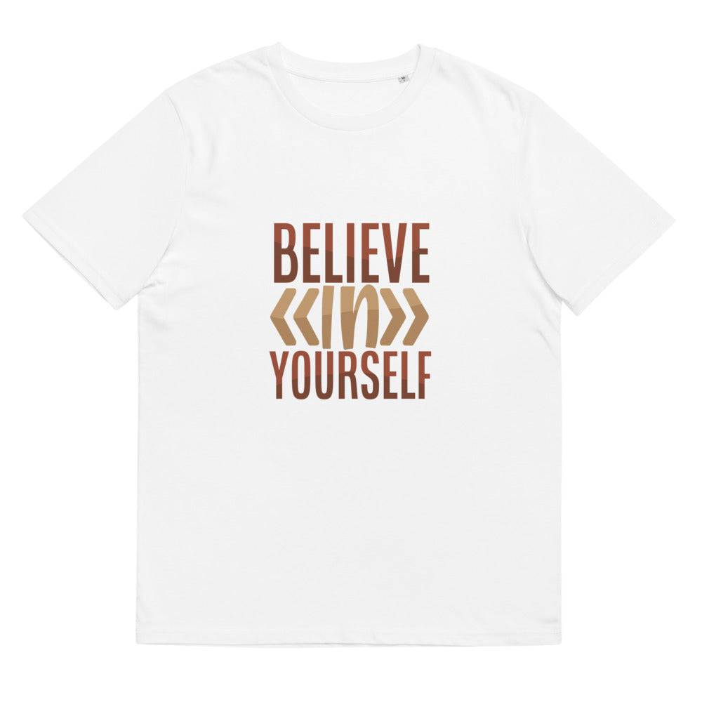 Unisex organic cotton t-shirt/Believe-In-Your-Shelf - Enet Images