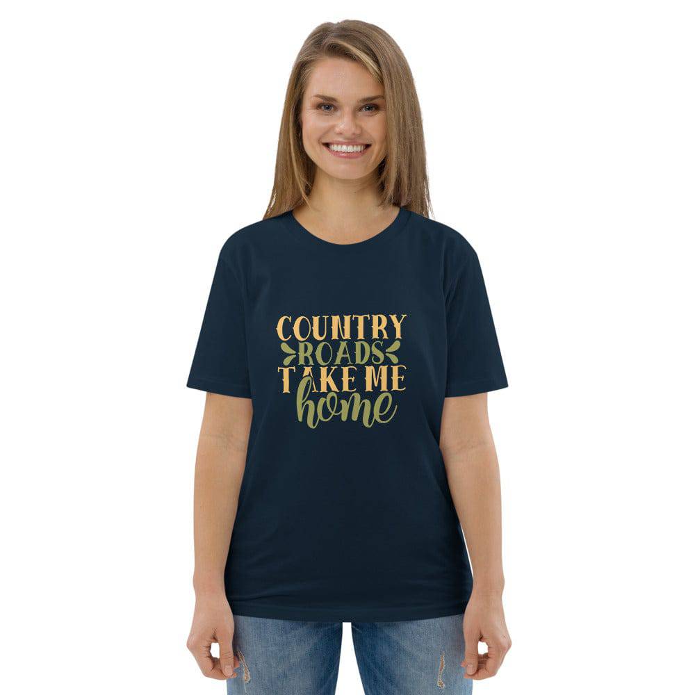 Unisex organic cotton t-shirt/Country-Roads-Take-me-Home - Enet Images