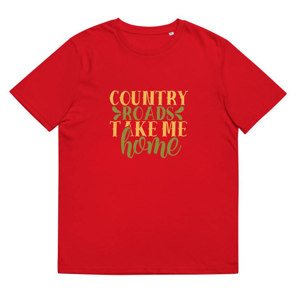 Unisex organic cotton t-shirt/Country-Roads-Take-me-Home - Enet Images