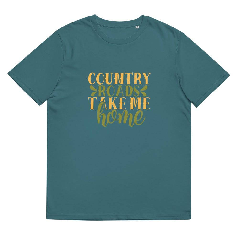 Unisex organic cotton t-shirt/Country-Roads-Take-me-Home - Enet Images