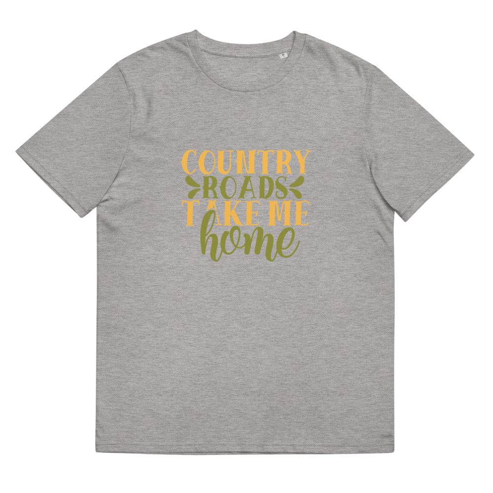 Unisex organic cotton t-shirt/Country-Roads-Take-me-Home - Enet Images