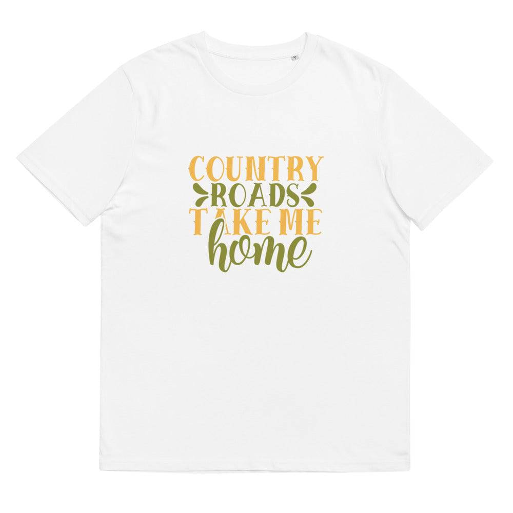Unisex organic cotton t-shirt/Country-Roads-Take-me-Home - Enet Images