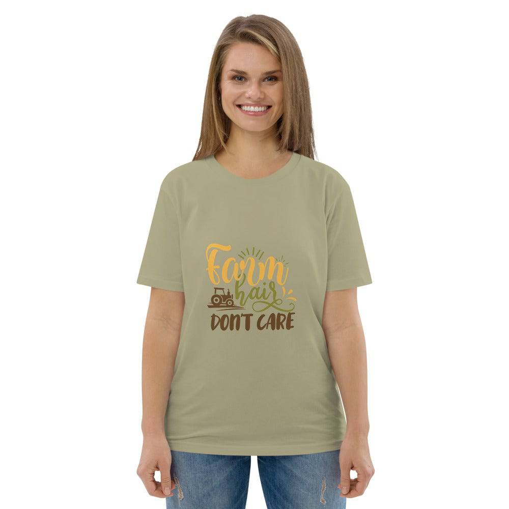 Unisex organic cotton t-shirt/Farm-Hair-Dont-Care - Enet Images