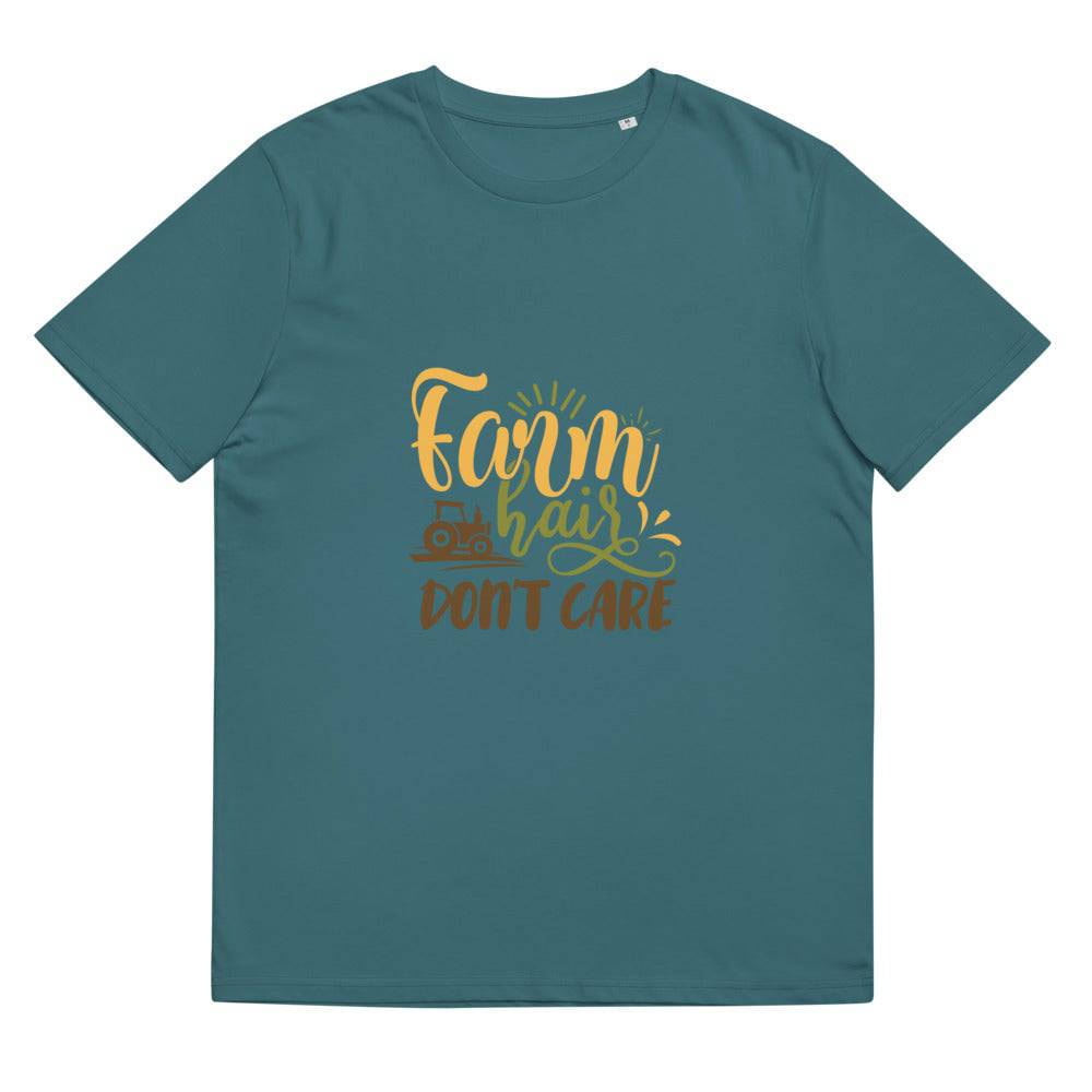 Unisex organic cotton t-shirt/Farm-Hair-Dont-Care - Enet Images