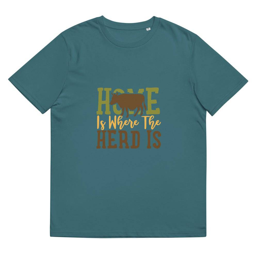 Unisex organic cotton t-shirt/Home-Is-Where-Herd-Is - Enet Images