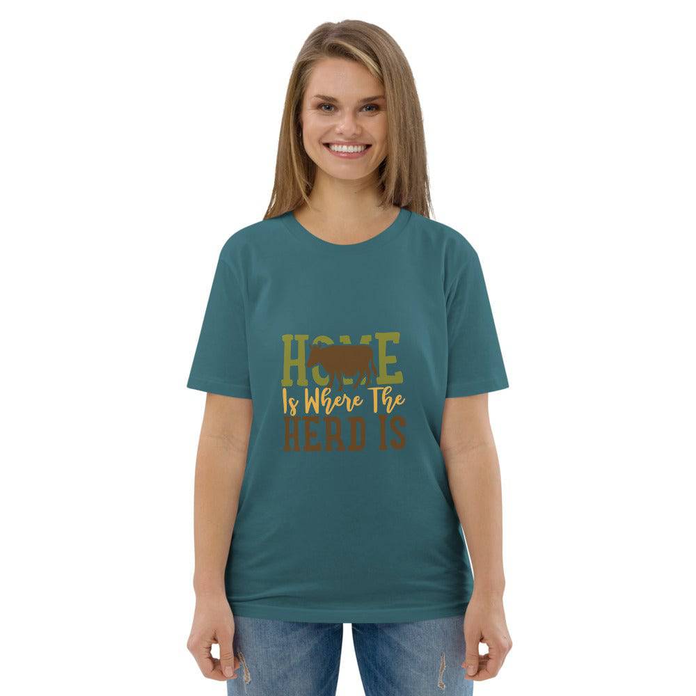 Unisex organic cotton t-shirt/Home-Is-Where-Herd-Is - Enet Images