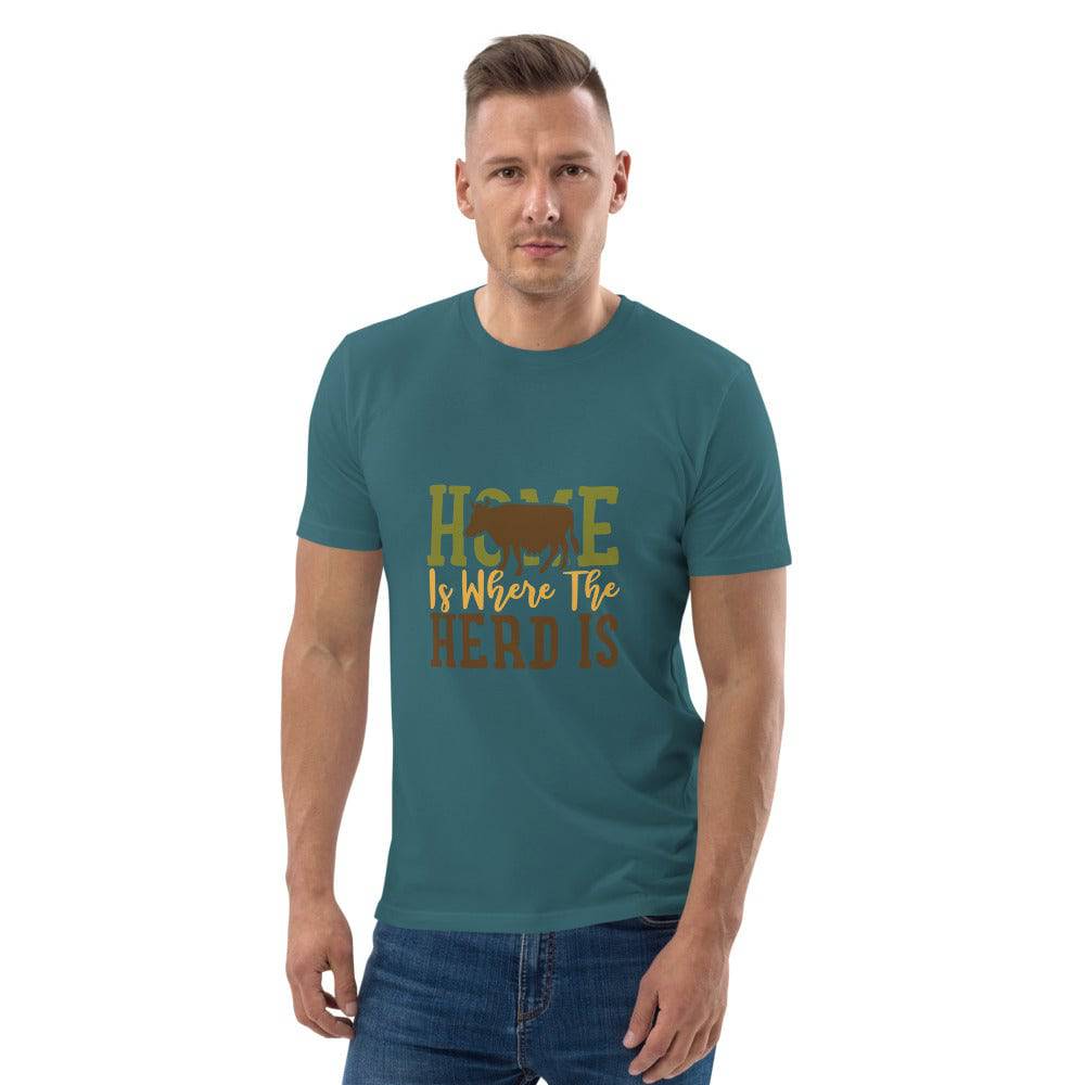 Unisex organic cotton t-shirt/Home-Is-Where-Herd-Is - Enet Images