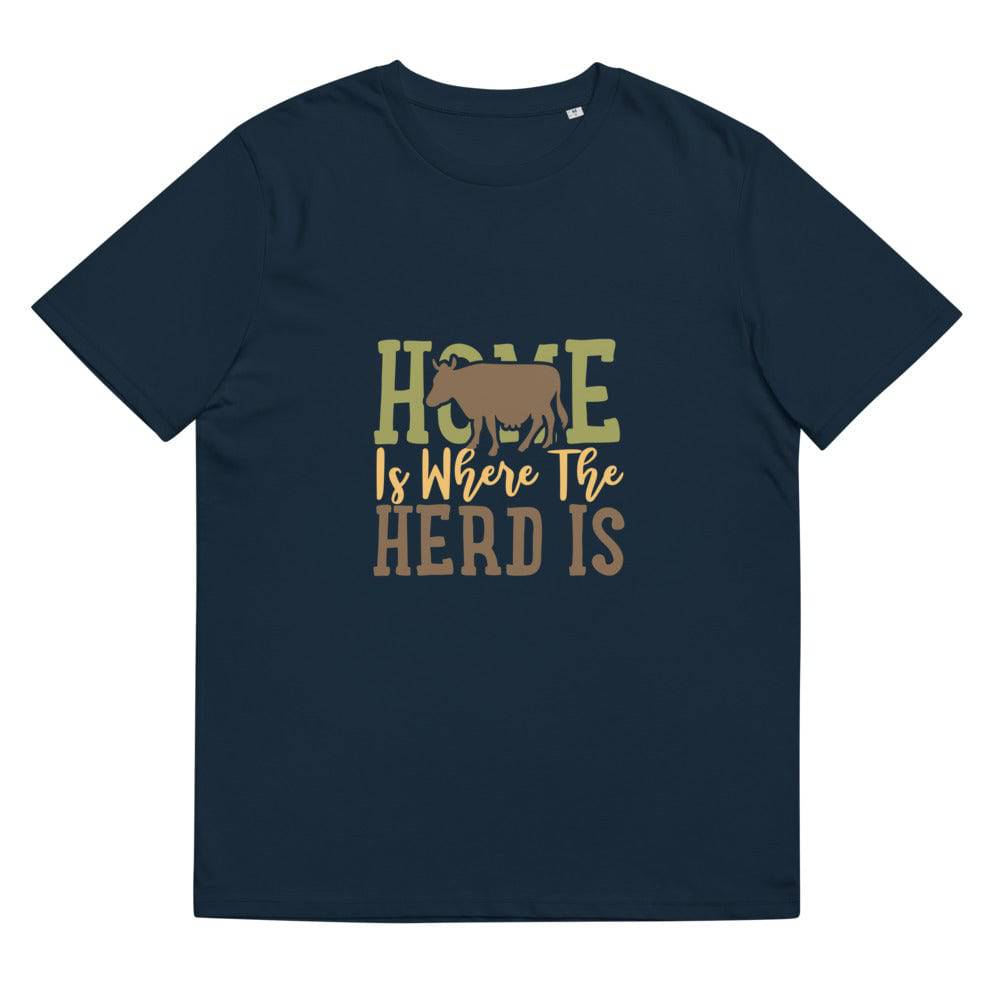 Unisex organic cotton t-shirt/Home-Is-Where-Herd-Is - Enet Images