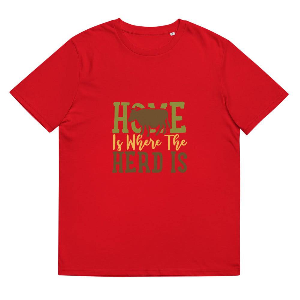 Unisex organic cotton t-shirt/Home-Is-Where-Herd-Is - Enet Images