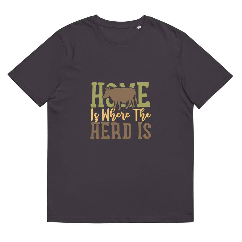 Unisex organic cotton t-shirt/Home-Is-Where-Herd-Is - Enet Images