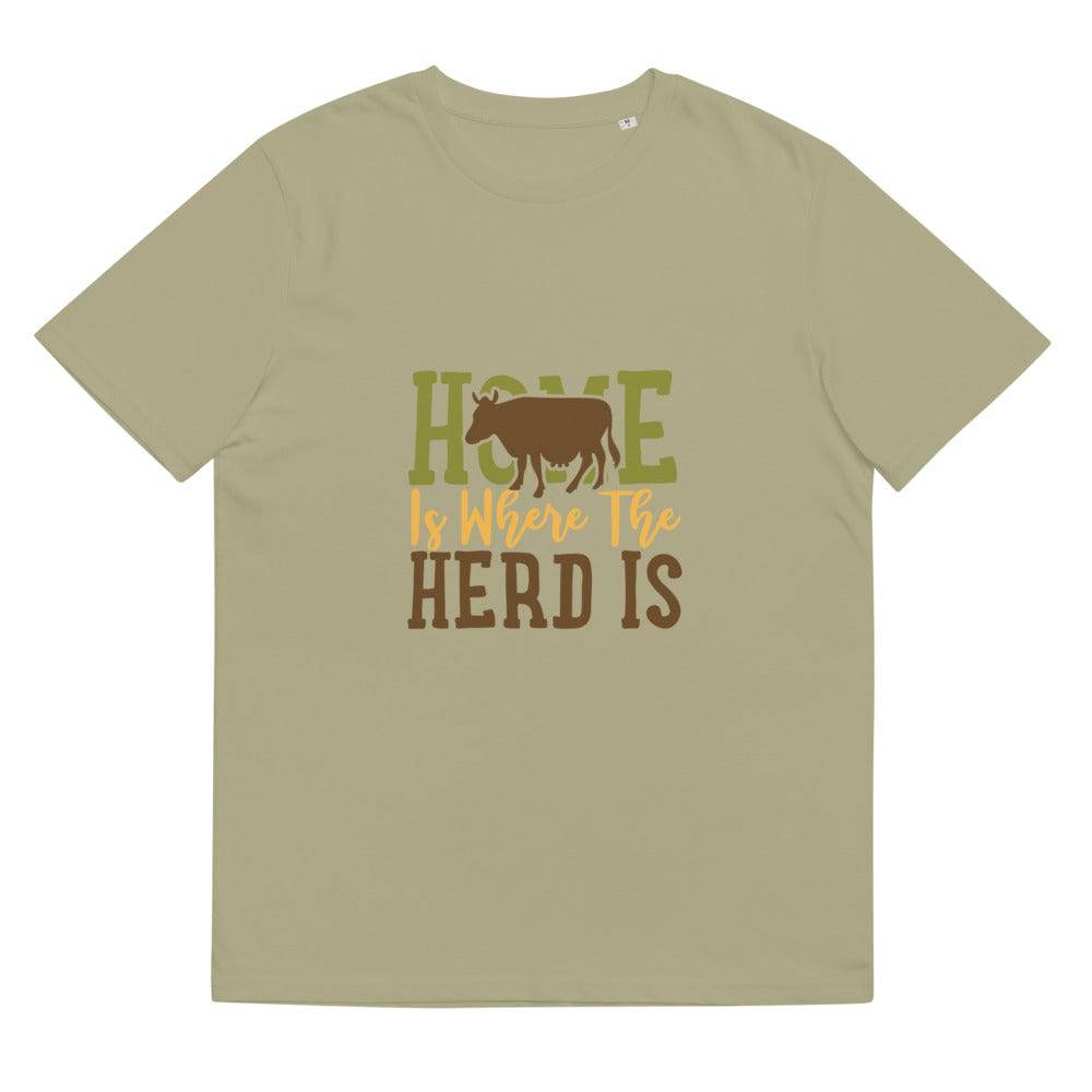 Unisex organic cotton t-shirt/Home-Is-Where-Herd-Is - Enet Images