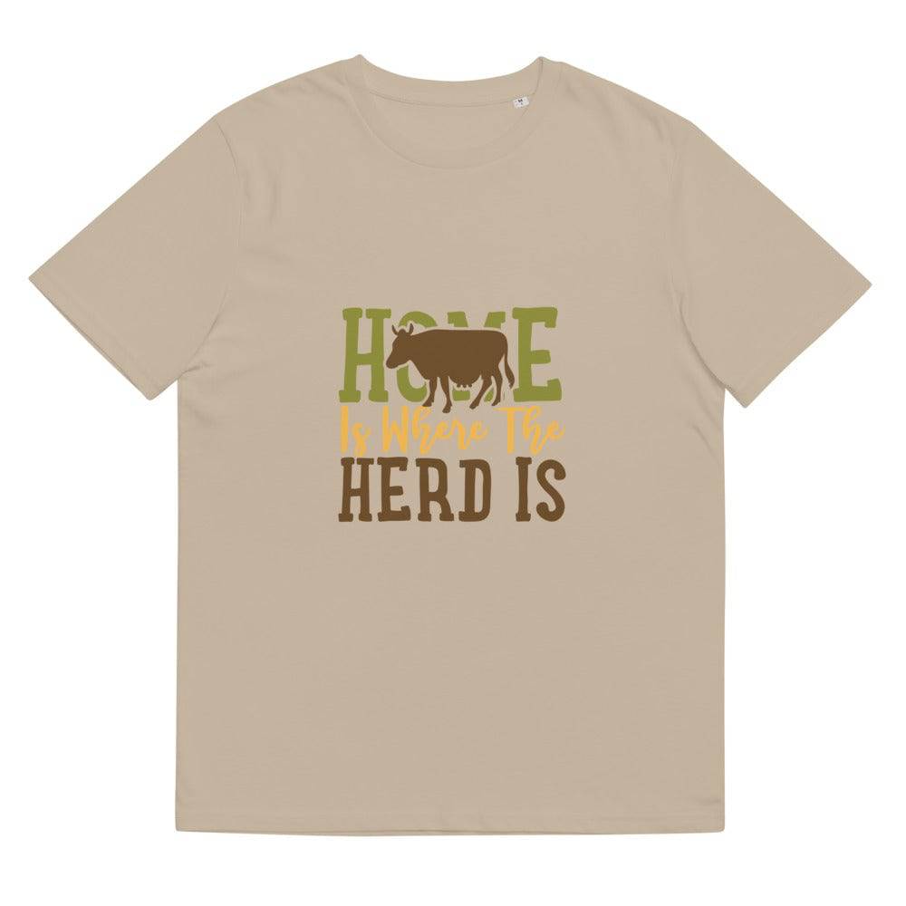 Unisex organic cotton t-shirt/Home-Is-Where-Herd-Is - Enet Images