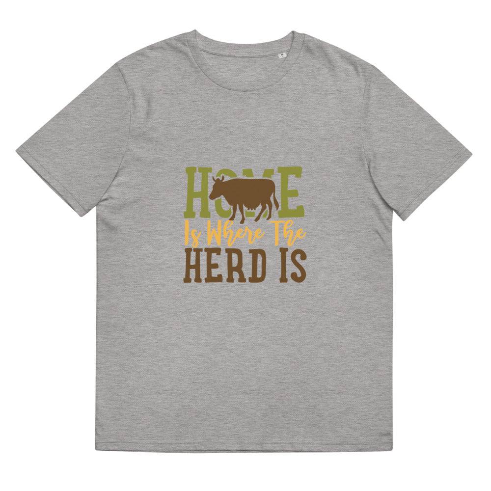 Unisex organic cotton t-shirt/Home-Is-Where-Herd-Is - Enet Images