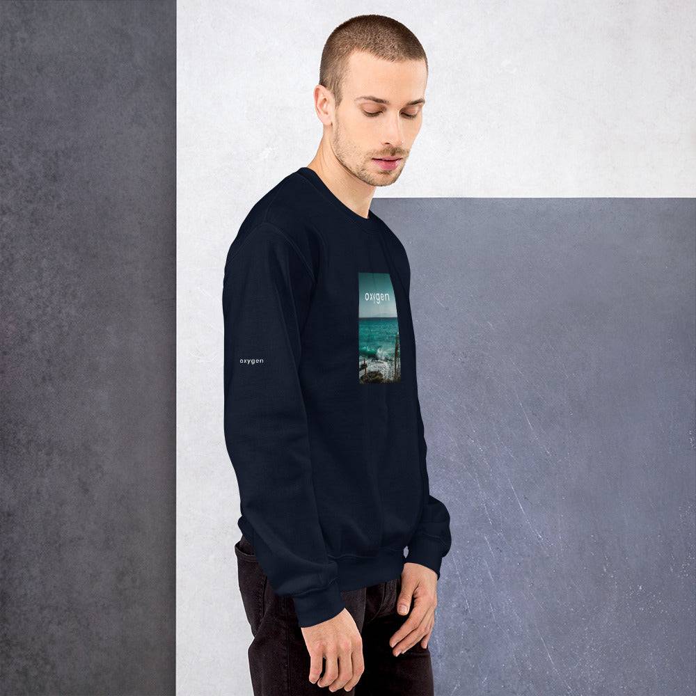 Unisex Sweatshirt/angry ocean - Enet Images