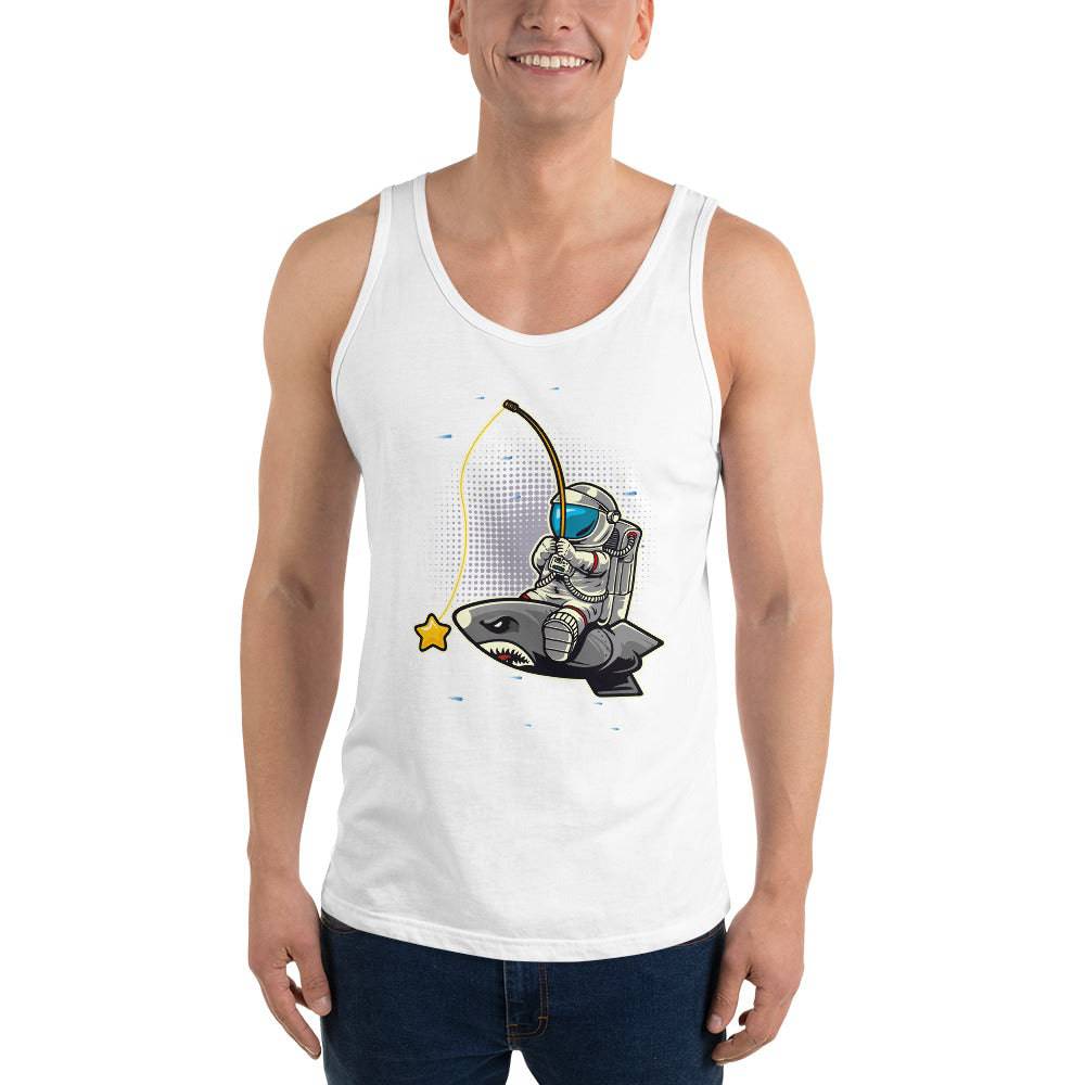 Men’s Staple Tank Top/Astronaut-Shark - Enet Images