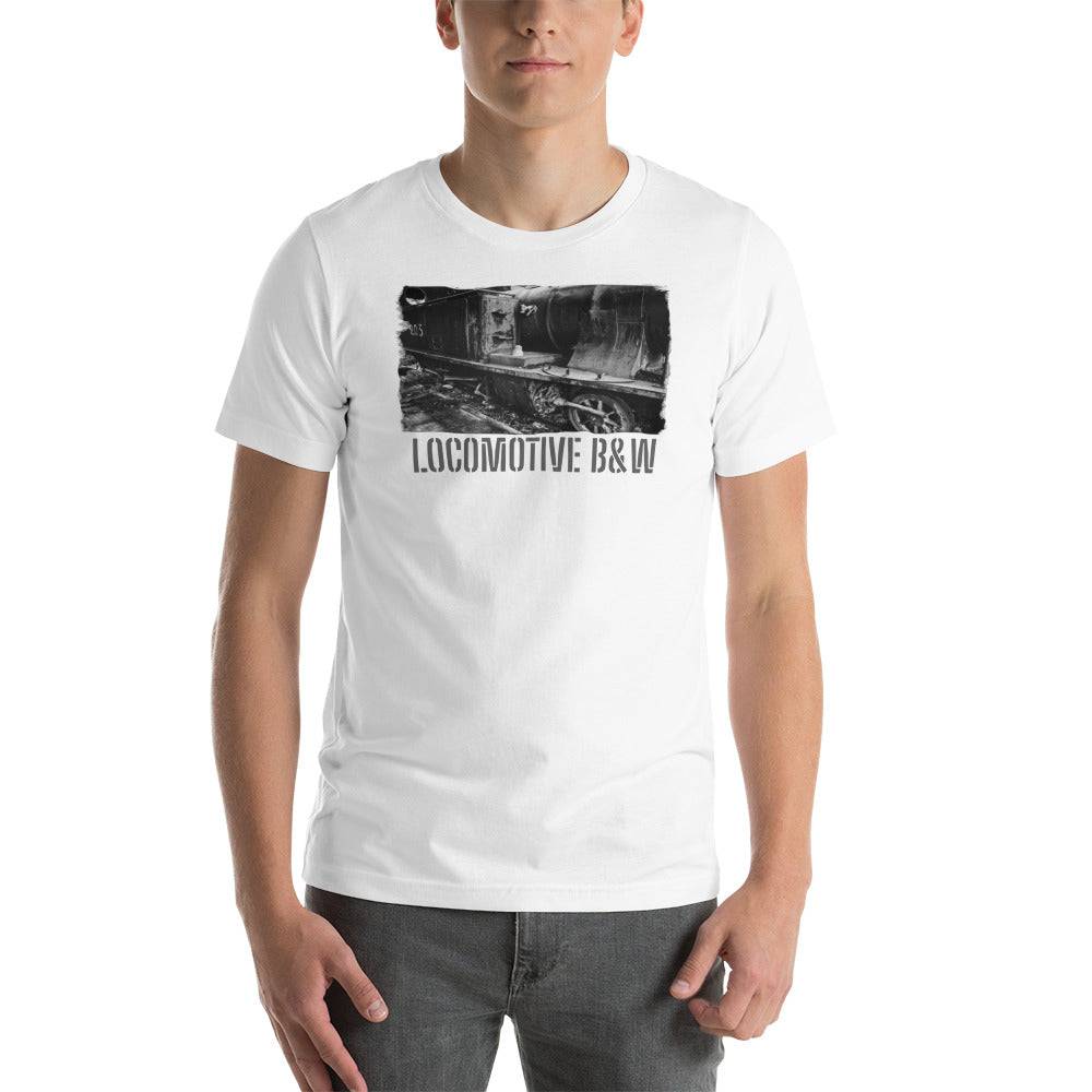 Short-Sleeve Unisex T-Shirt/Locomotive B&W/Personalized - Enet Images