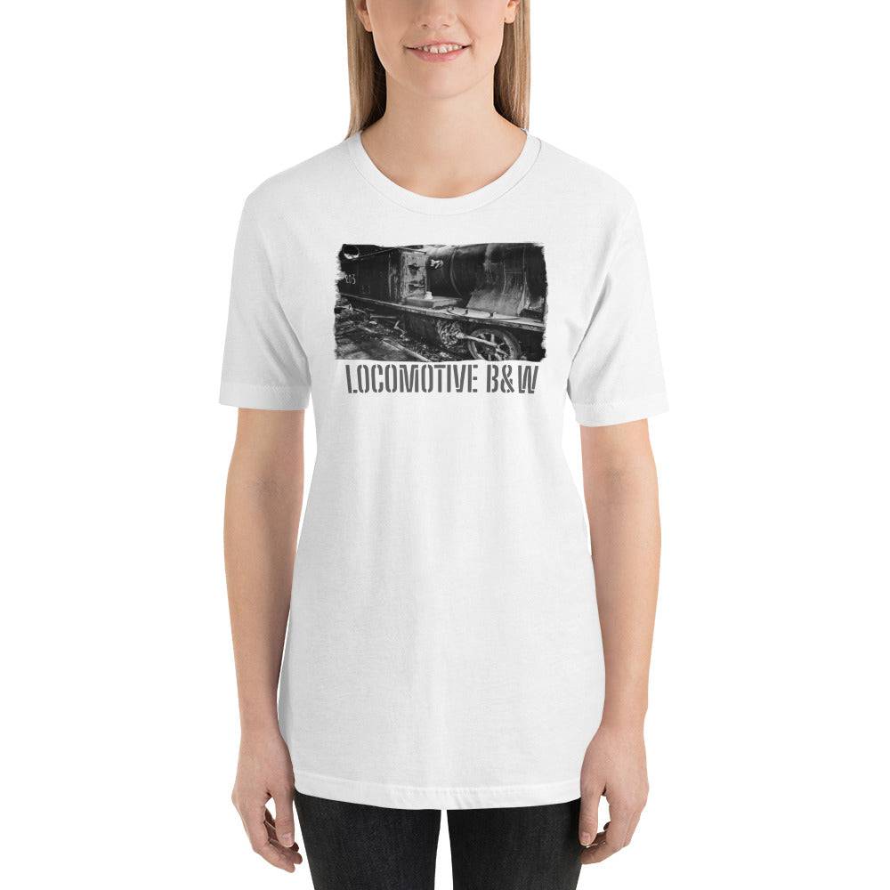 Short-Sleeve Unisex T-Shirt/Locomotive B&W/Personalized - Enet Images