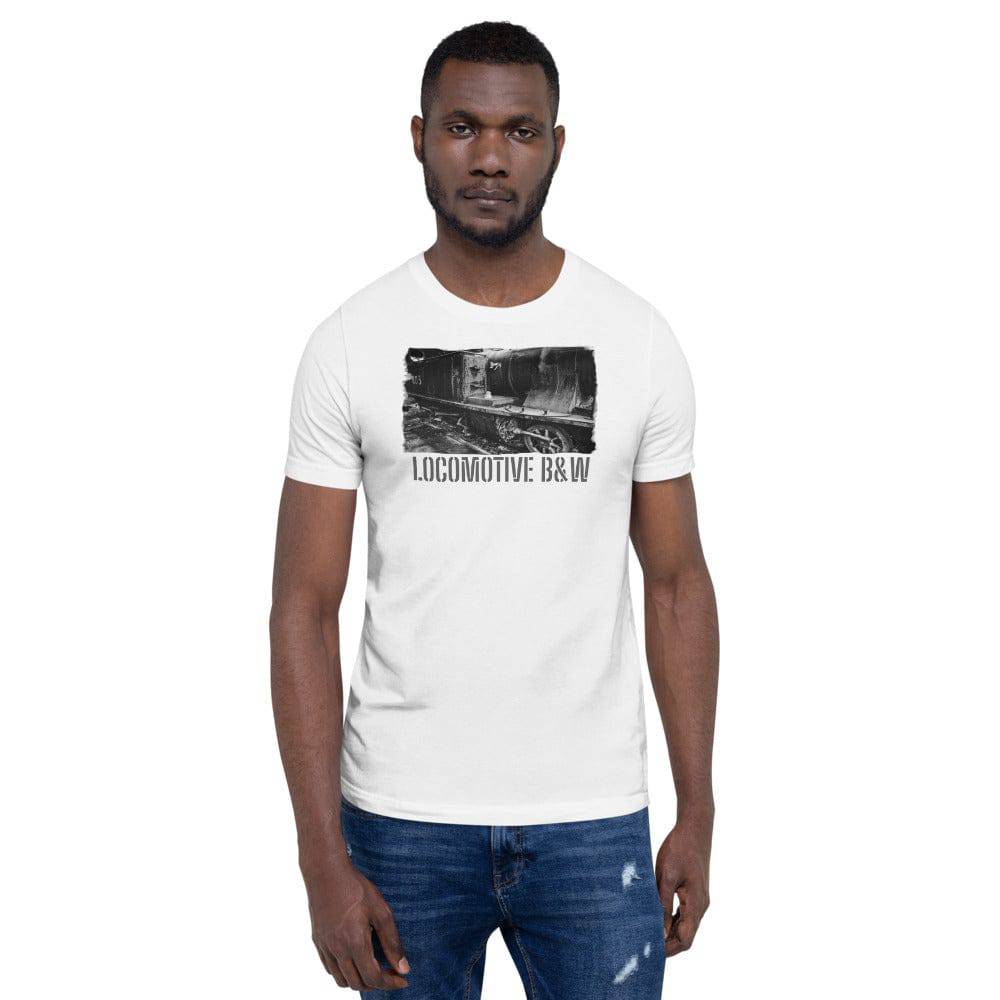 Short-Sleeve Unisex T-Shirt/Locomotive B&W/Personalized - Enet Images