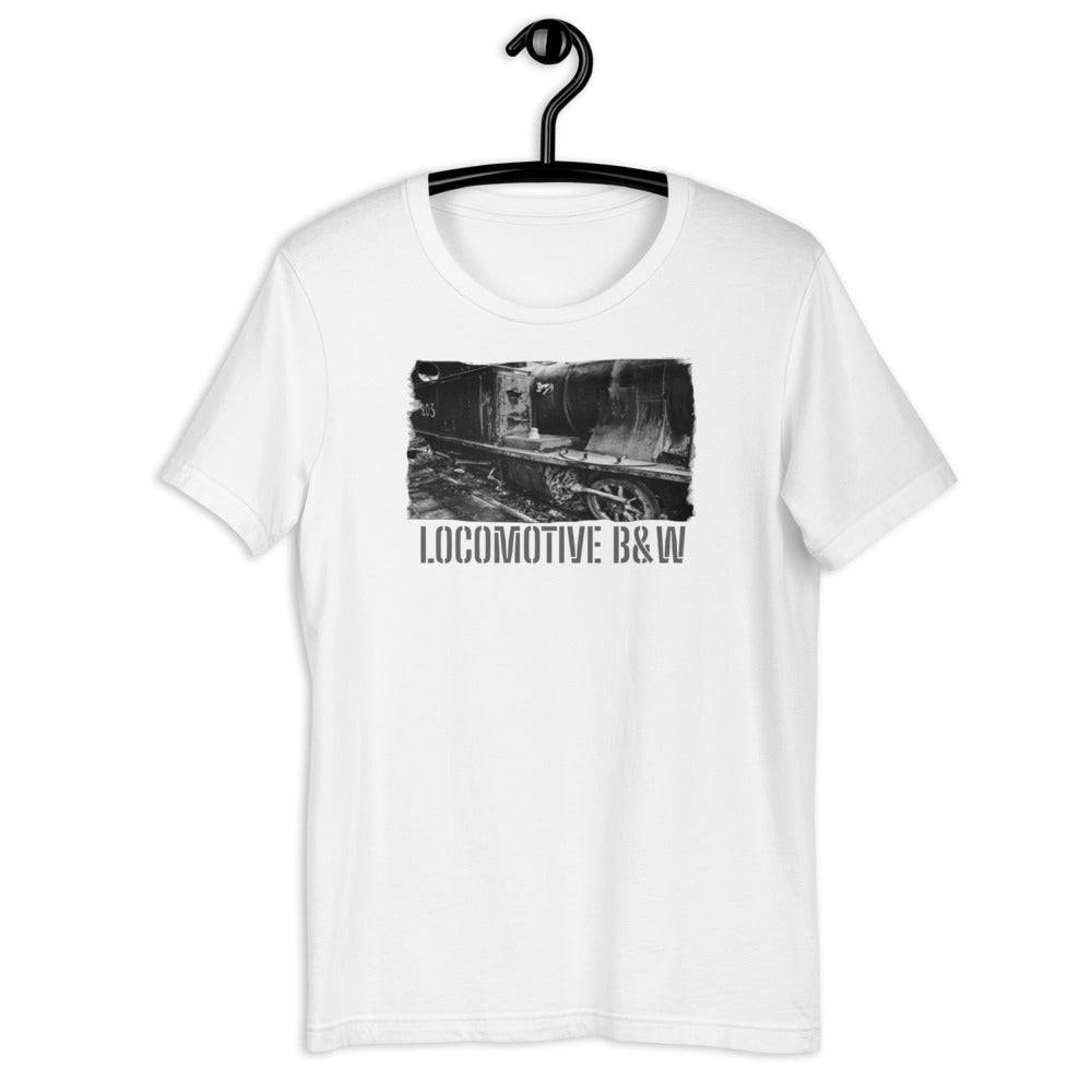 Short-Sleeve Unisex T-Shirt/Locomotive B&W/Personalized - Enet Images