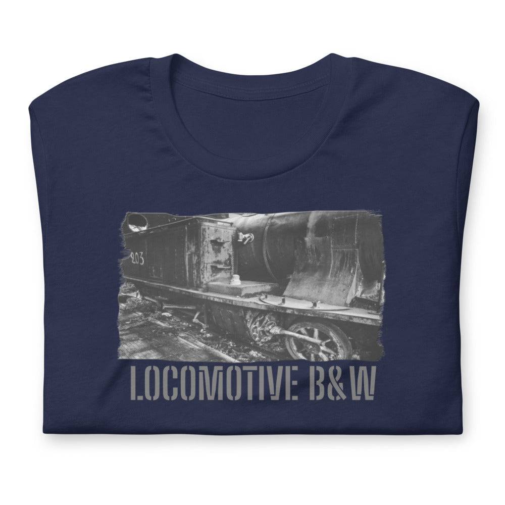 Short-Sleeve Unisex T-Shirt/Locomotive B&W/Personalized - Enet Images