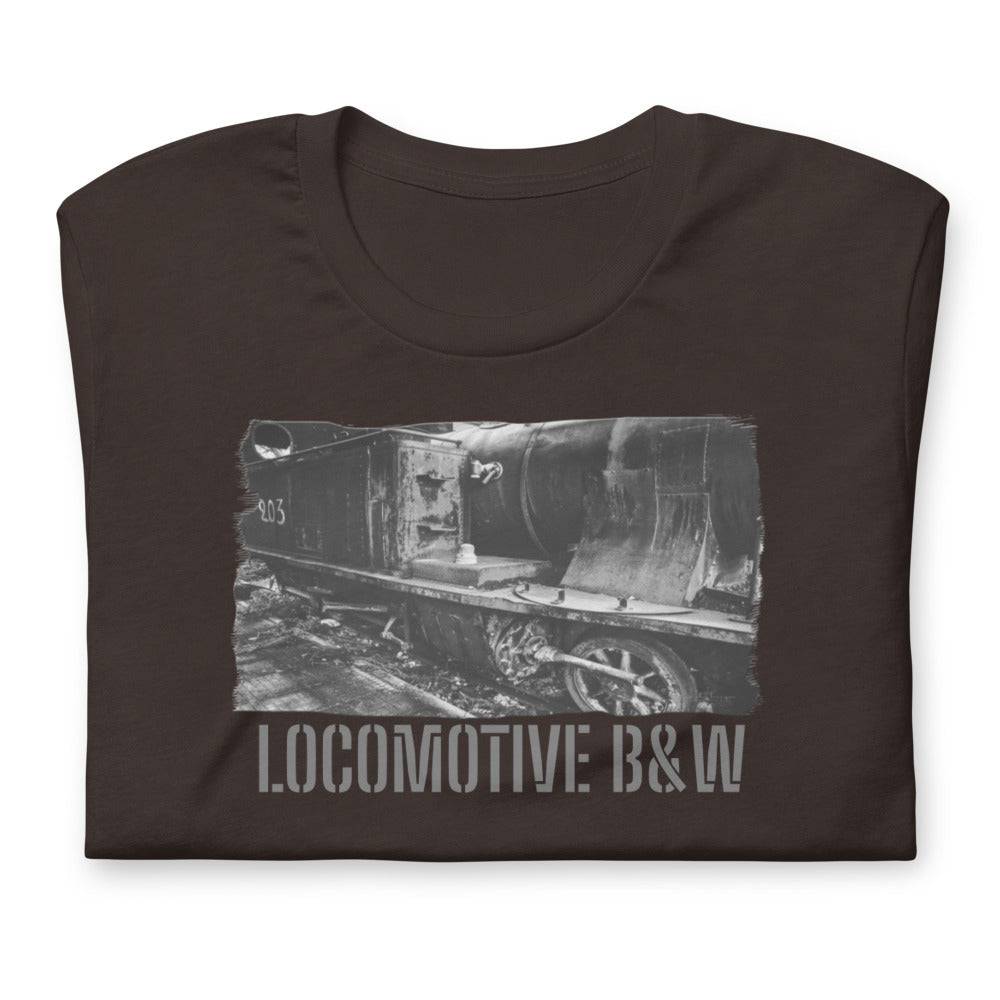 Short-Sleeve Unisex T-Shirt/Locomotive B&W/Personalized - Enet Images