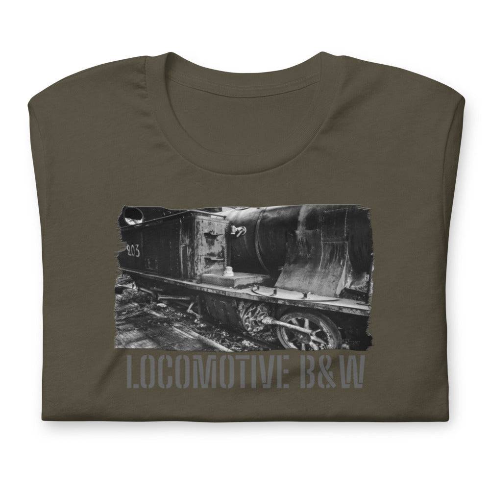 Short-Sleeve Unisex T-Shirt/Locomotive B&W/Personalized - Enet Images