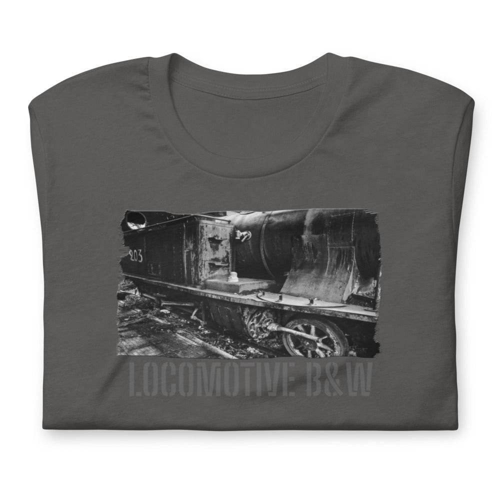 Short-Sleeve Unisex T-Shirt/Locomotive B&W/Personalized - Enet Images
