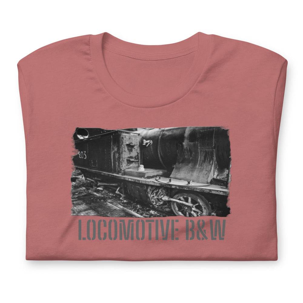 Short-Sleeve Unisex T-Shirt/Locomotive B&W/Personalized - Enet Images