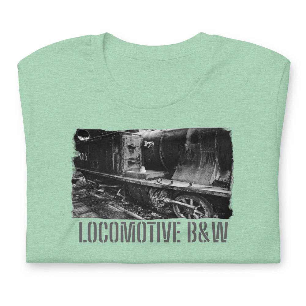 Short-Sleeve Unisex T-Shirt/Locomotive B&W/Personalized - Enet Images