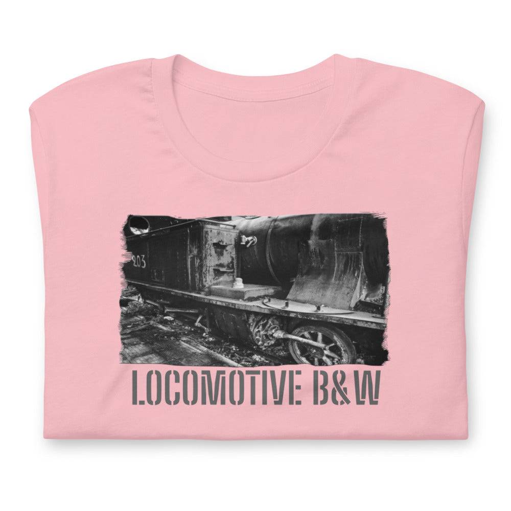 Short-Sleeve Unisex T-Shirt/Locomotive B&W/Personalized - Enet Images