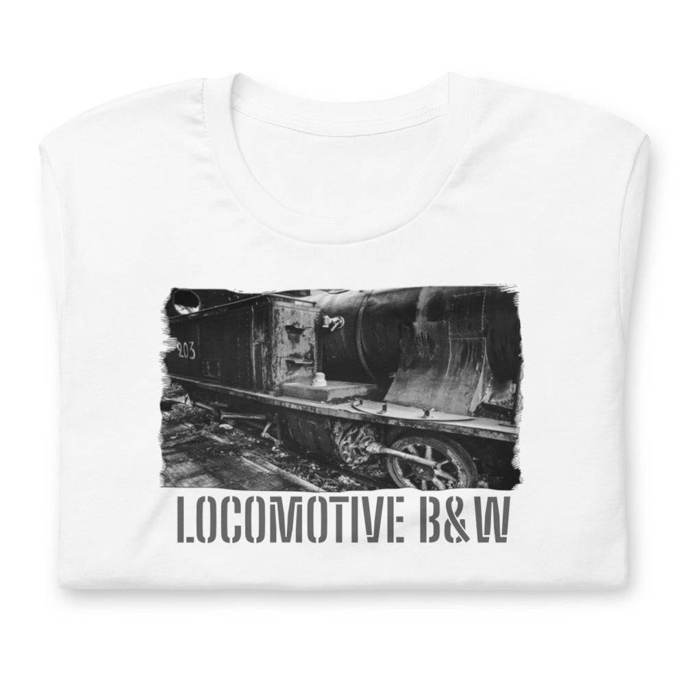 Short-Sleeve Unisex T-Shirt/Locomotive B&W/Personalized - Enet Images