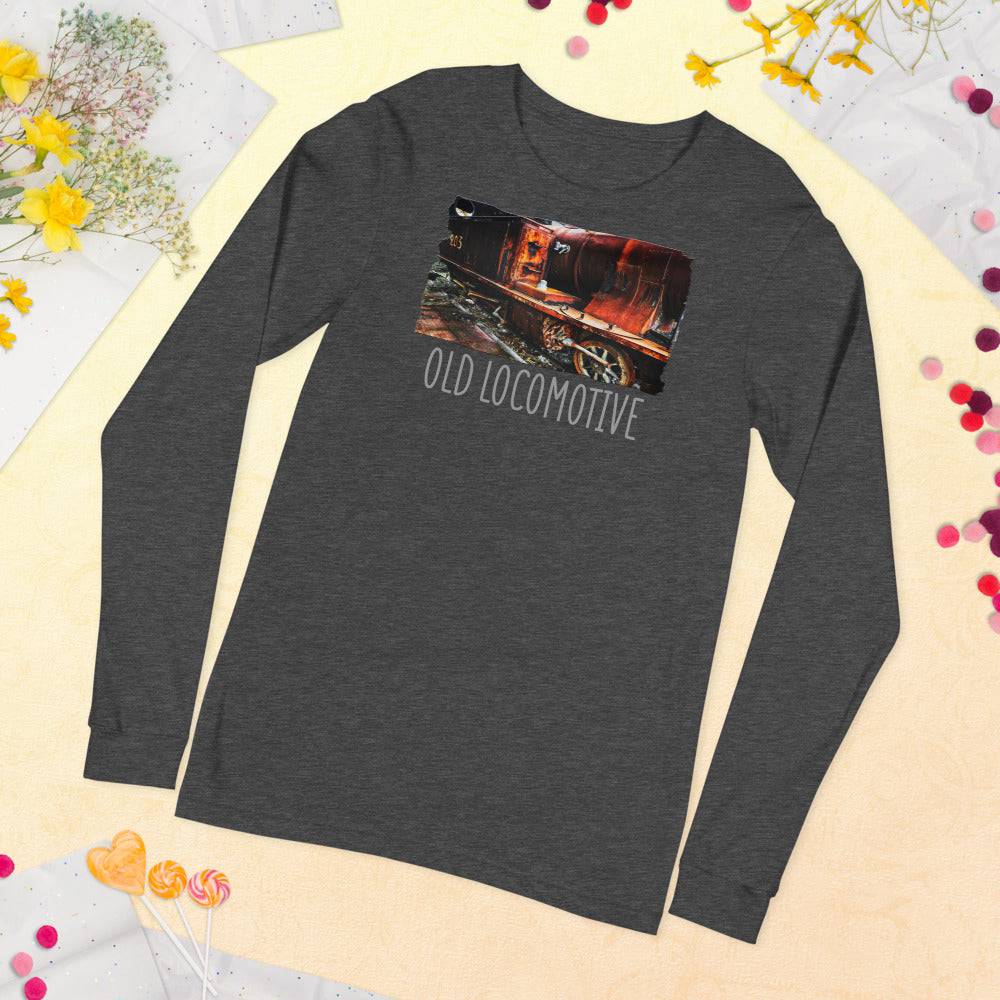 Unisex Long Sleeve Tee/Old Locomotive/Personalized - Enet Images