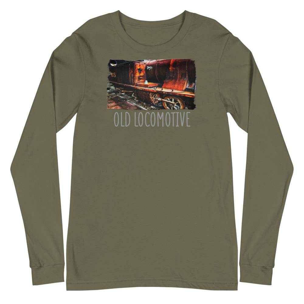 Unisex Long Sleeve Tee/Old Locomotive/Personalized - Enet Images