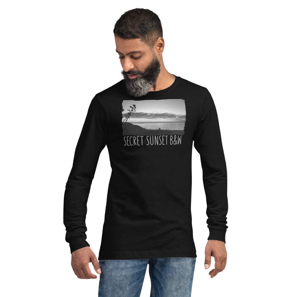 Unisex Long Sleeve Tee/Secret Sunset B&W/Personalized - Enet Images
