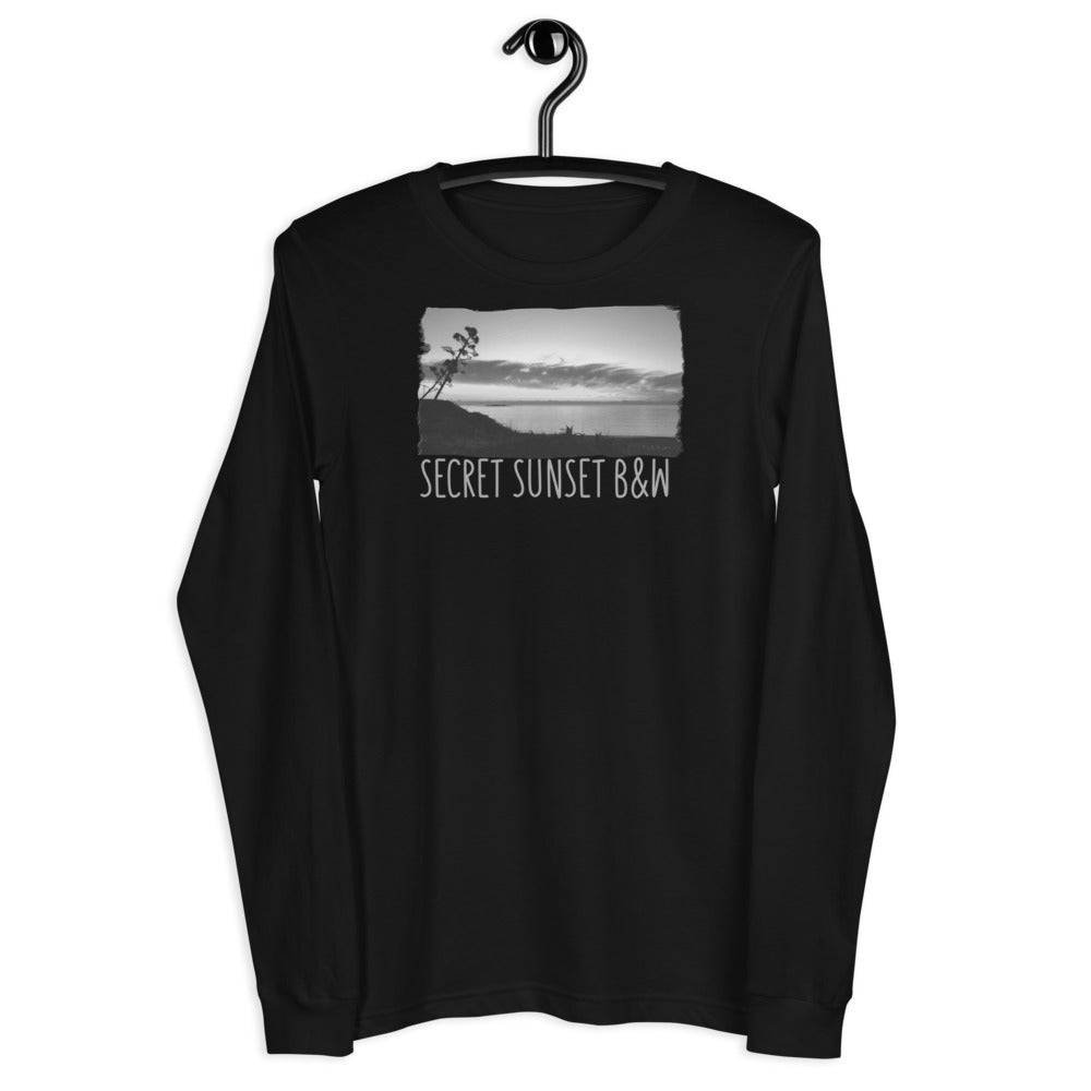 Unisex Long Sleeve Tee/Secret Sunset B&W/Personalized - Enet Images