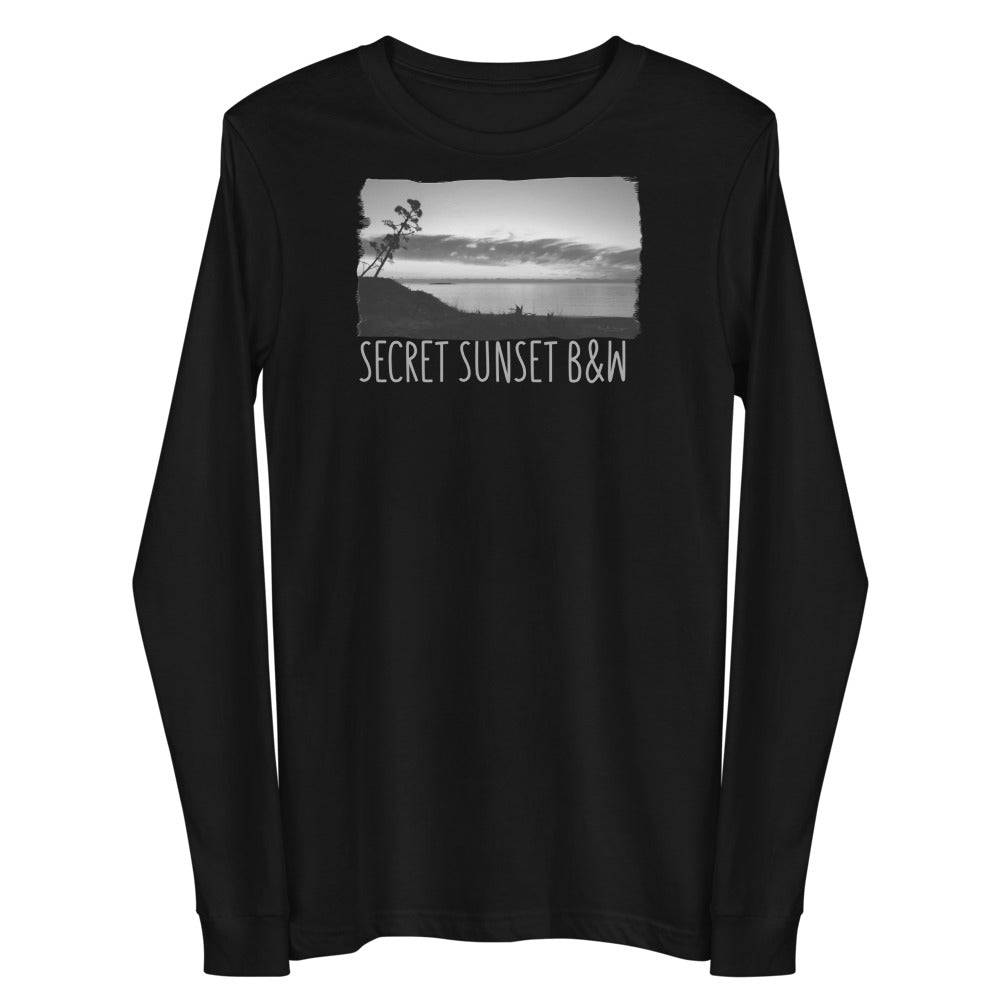 Unisex Long Sleeve Tee/Secret Sunset B&W/Personalized - Enet Images