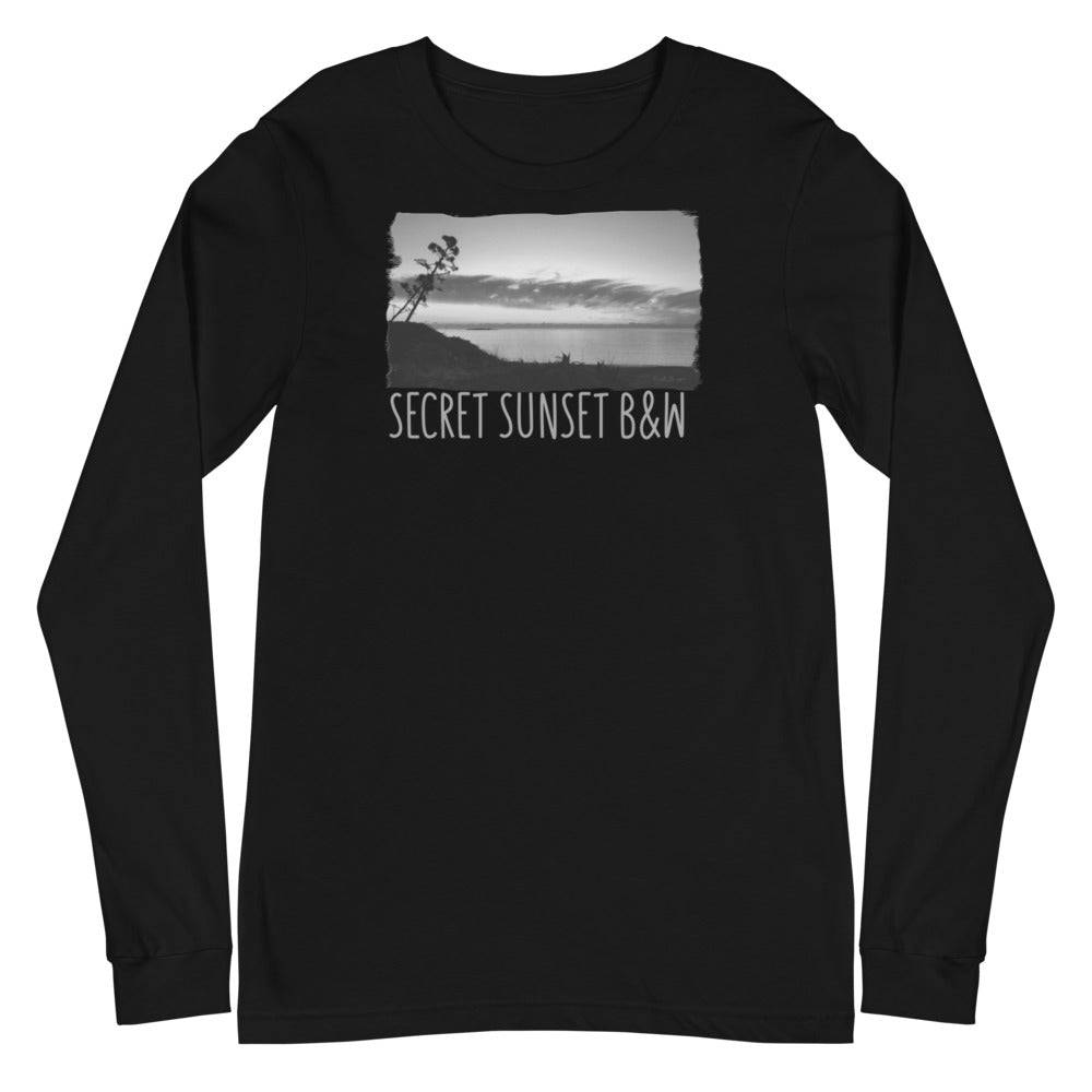 Unisex Long Sleeve Tee/Secret Sunset B&W/Personalized - Enet Images