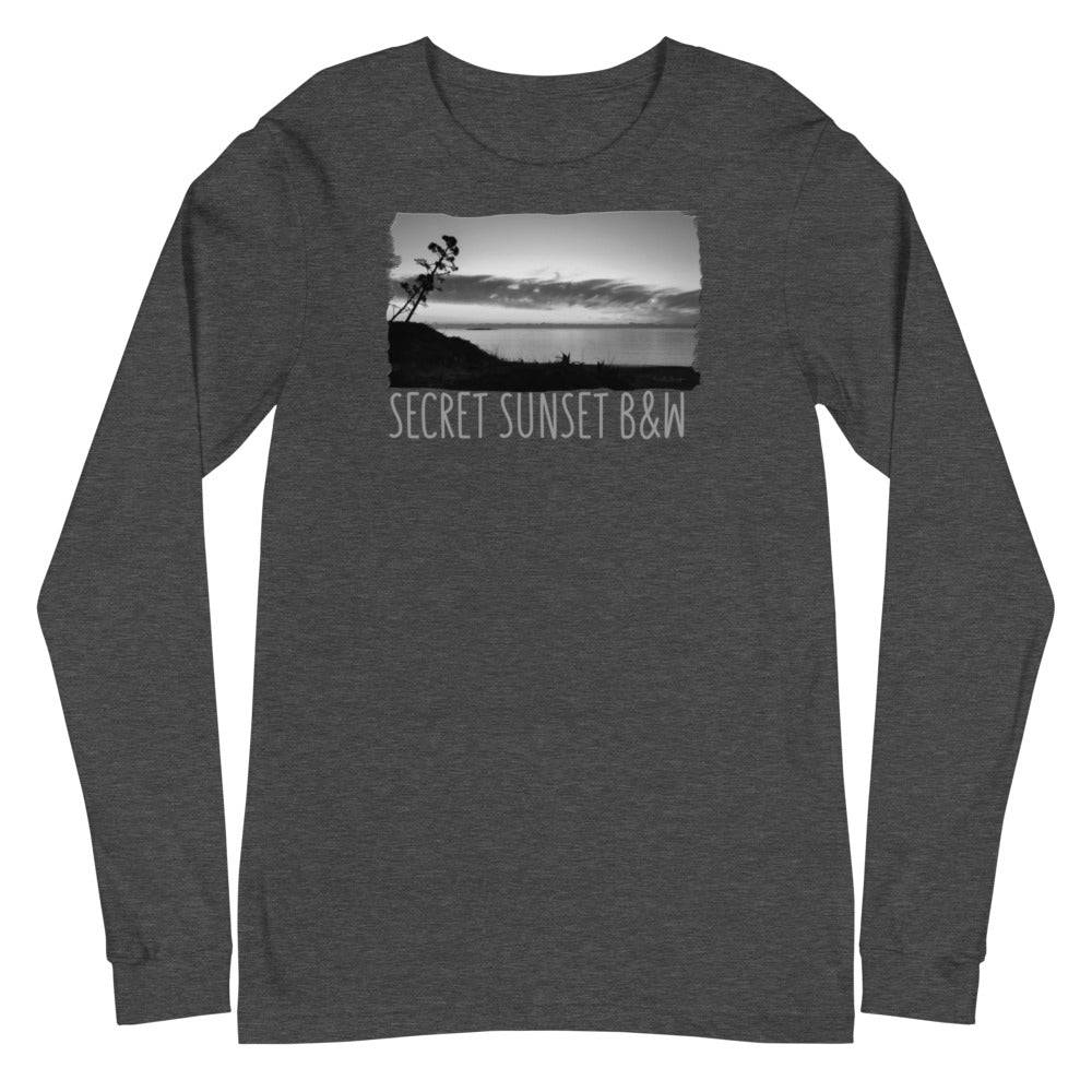 Unisex Long Sleeve Tee/Secret Sunset B&W/Personalized - Enet Images