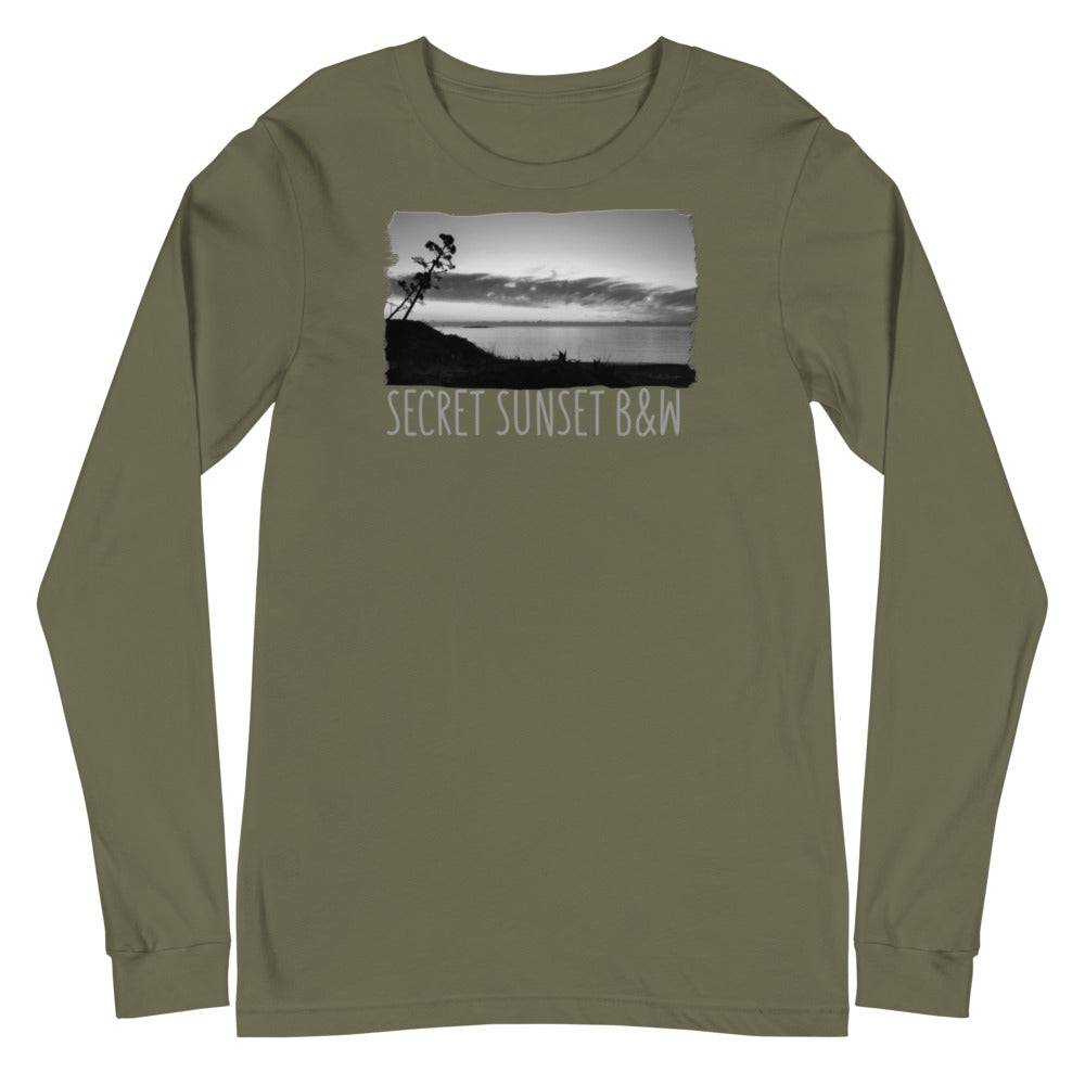 Unisex Long Sleeve Tee/Secret Sunset B&W/Personalized - Enet Images