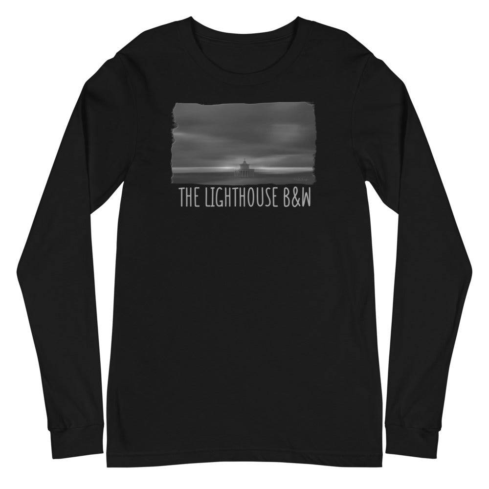 Unisex Long Sleeve Tee/The Lighthouse B&W/Personalized - Enet Images