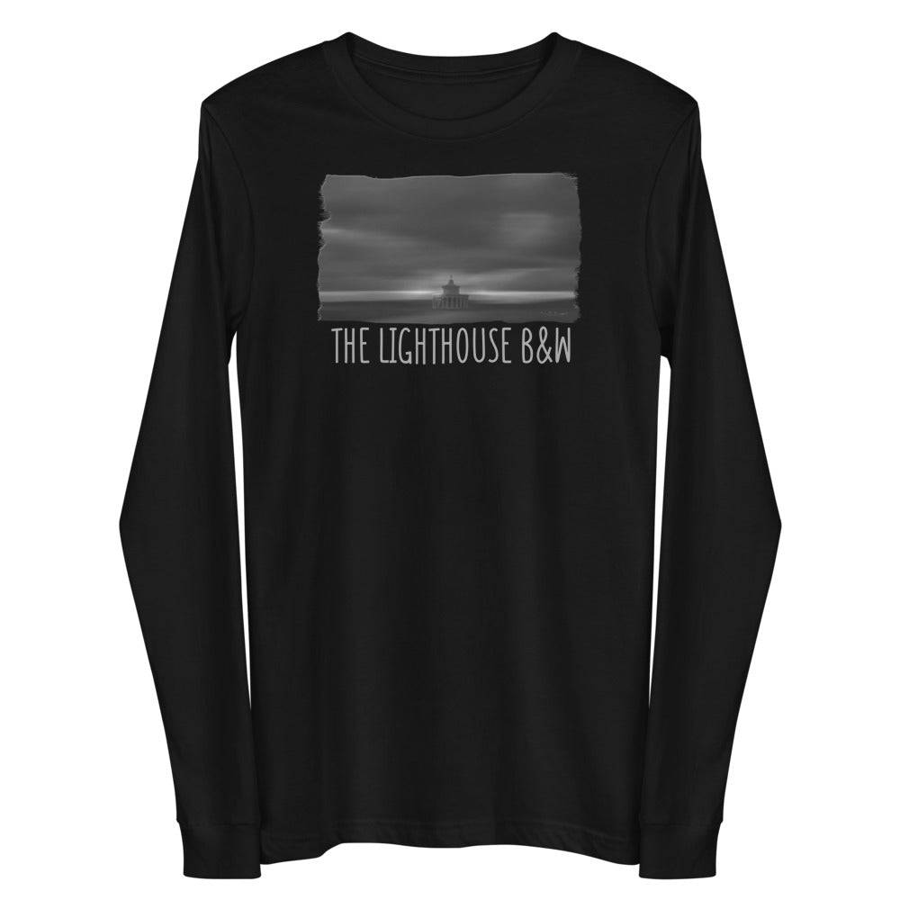 Unisex Long Sleeve Tee/The Lighthouse B&W/Personalized - Enet Images